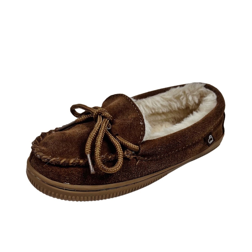 Lamo Youth Brown Suede Shearling Slippers Sz 12